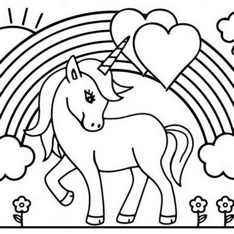 beautiful unicorn love coloring page mitraland