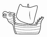Viking Drakken Boat Coloring Coloringcrew sketch template
