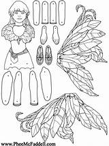 Paper Fairy Puppet Coloring Color Puppets Dolls Pheemcfaddell Pages Jointed Crafts Wren Cut Fairies Doll Colouring Toys Books Visit Choose sketch template