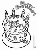Birthday Coloring Cake Happy Candles Pages Grandma Four Drawing Color Printable Print Line Size Luna Getcolorings Clipartmag Getdrawings sketch template