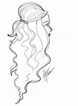 Drawing Hair Hairstyles Sketches Long Hairstyle Sketch Female Drawings Style Getdrawings Fabb Lucky Woman Draw Simple Sketchbook sketch template