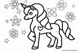 Unicorn Coloring Pages Kids Cute Baby Printable Flowers Beautiful Unicorns Color Drawing Print Drawings Girls Colorin Colorings Adults Getcolorings Getdrawings sketch template