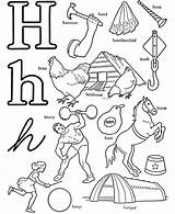 Coloring Pages Letter Words Start Sheet Alphabet Kids Letters Colouring Things Abc Print Activity Clipart Printable Color Word Sheets Hammer sketch template
