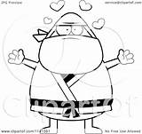 Ninja Chubby Arms Open Man Clipart Cartoon Cory Thoman Outlined Coloring Vector 2021 sketch template