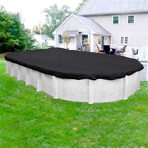 robelle mesh  ft   ft pool size oval black mesh winter  ground pool cover