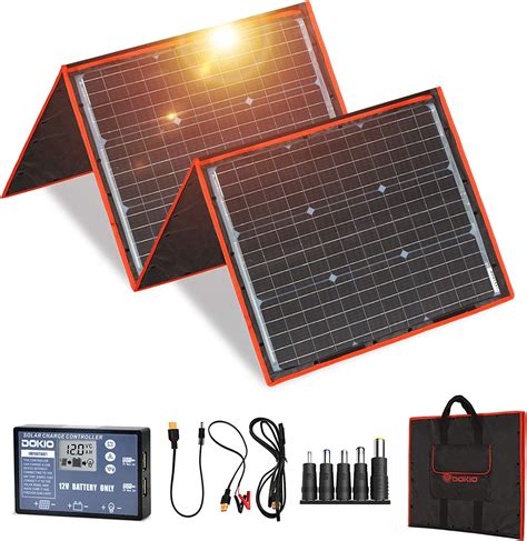 buy dokio   portable solar panel kit   folding solar charger monocrystalline