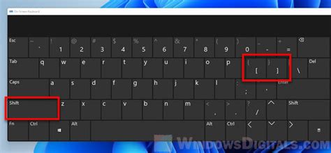 type square  curly brackets  windows keyboard