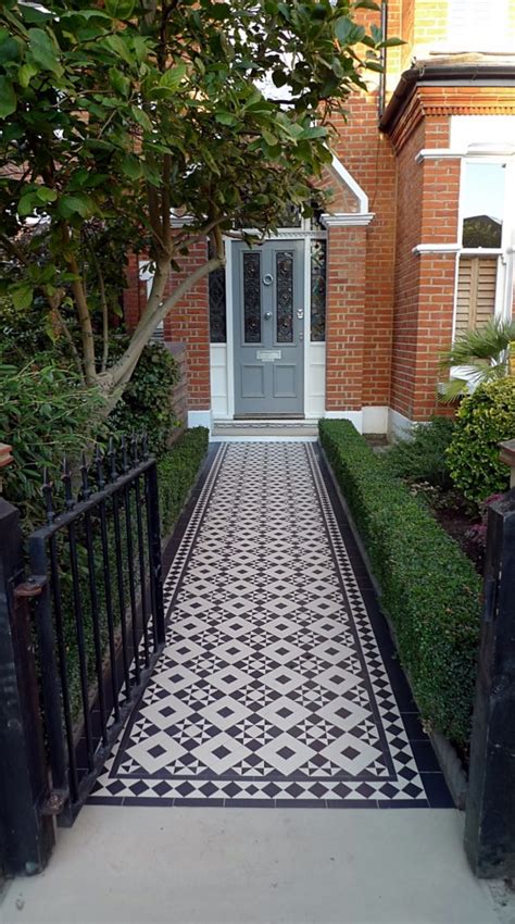 battersea victorian mosaic tile path london garden design