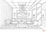 Coloring Room Living Pages Fireflies Printable Interior House Adult Drawing Kids sketch template