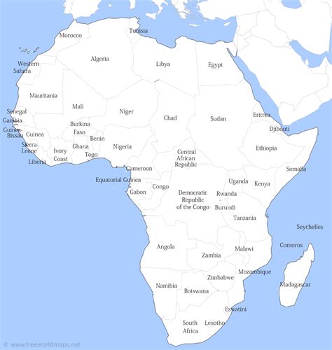 map  africa  country names map   world