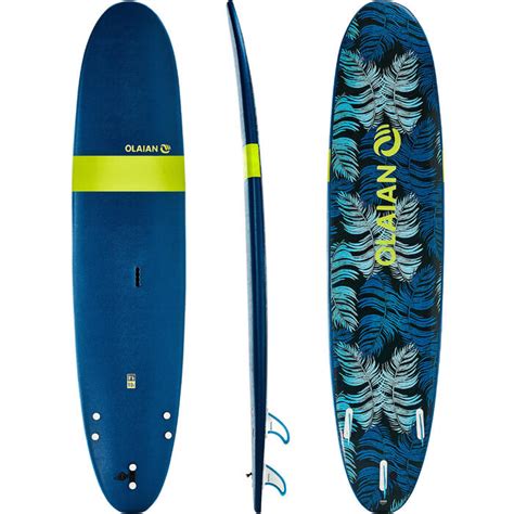 olaian foam surfboard   geleverd met een leash en  vinnen decathlonnl