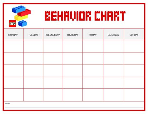 weekly behavior chart  printable