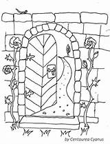 Coloring Gate Garden Pages Wall Gates Cyanus Fairy Stonewall sketch template