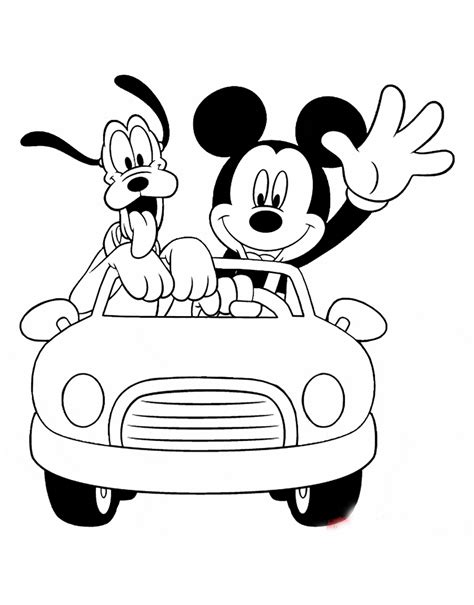 mickey mouse driving coloring pages disney mickey mouse mickey mouse