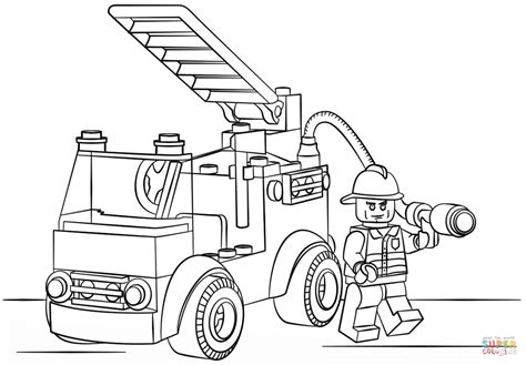 lego fire truck coloring page  printable coloring pages