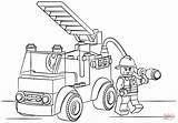 Coloring Lego Fire Truck Pages Drawing Printable sketch template
