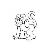 Monkey Coloring Template Puppet Pages Finger Activity Kids sketch template