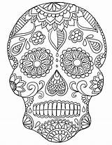 Coloring Pages Dead Skull Sugar Pdf Printable Color Print Getcolorings Colo Colorings sketch template