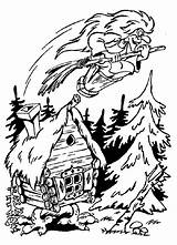 Baba Yaga Coloring Tales Folk Russian Witch Colorful Characters Most Colouring sketch template