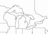 Lakes Great Map Outline Michigan Blank Coloring Worldatlas Paddle Sea Clipart Kids Canada Maps Template Clipartbest Geography Bing sketch template