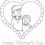 Mother Son Coloring Mom Drawing Pages Child Sketch Getcolorings Baby Color Getdrawings Paintingvalley sketch template