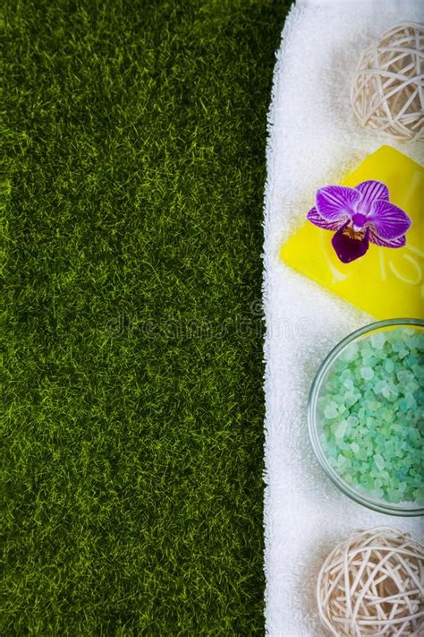 spa treatments   green grass stock image image  purity