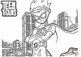 Titans Teen Coloring Pages Robin Printable Hte City Print Book Cartoon Manga Supercoloring Drawing sketch template