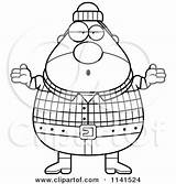 Chubby Lumberjack Male Clipart Cartoon Female Depressed Surprised Careless Shrugging Happy Thoman Cory Outlined Coloring Vector 2021 Clipartof Royalty sketch template
