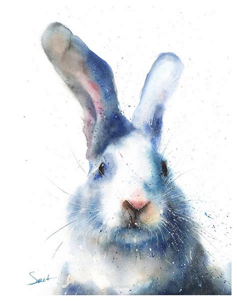 rabbit art print rabbit print bunny print rabbit etsy