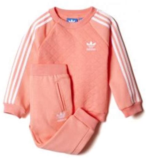 bolcom adidas fleece quilted crew joggingpak roze maat