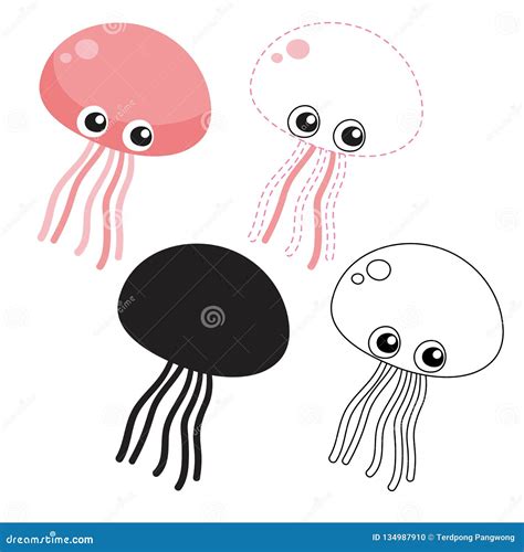 jellyfish worksheet vector design stock vector illustration
