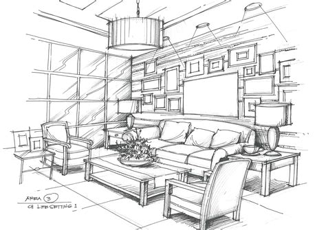 drawing   living room  couches  chairs