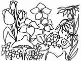 Coloring Garden Flower Kids Flowers Print Book sketch template