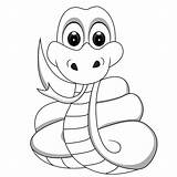 Snake Coloring Pages Kids Printable Snakes Baby Cute Reptile Animal Animals Colouring Cartoon Clipart Color Sheets Print Vintage Book Books sketch template