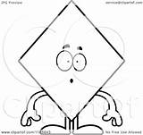 Mascot Surprised Suit Diamond Card Clipart Cartoon Thoman Cory Outlined Coloring Vector 2021 sketch template