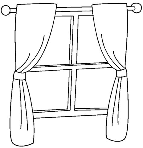 window  beautiful curtains coloring page