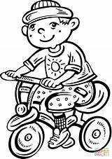 Bike Clipart Boy Coloring Riding Ride Pages Clip His Cartoon Drawing Graphics Vector Printable sketch template