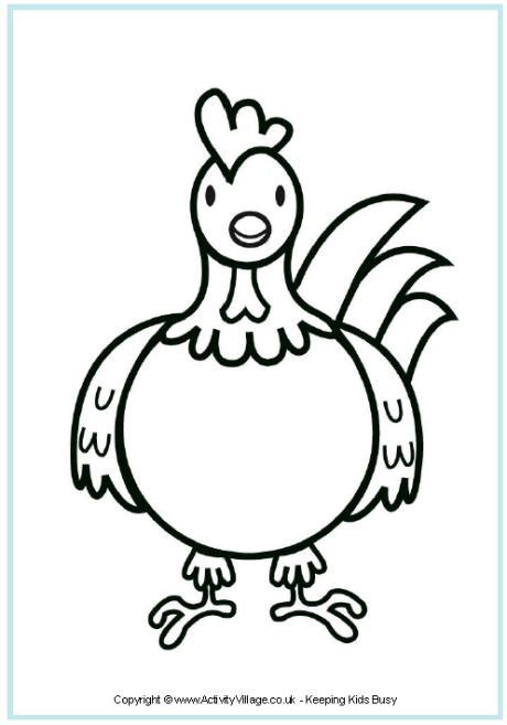 rooster colouring page
