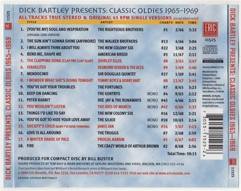 old melodies dick bartley presents classic oldies 1965 1969