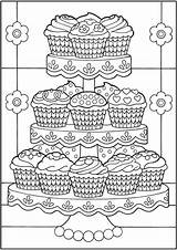 Cupcakes Pages Sheets Ausmalbilder Mandala Mandalas Tulamama Ausmalen Tische Geschirr Gedeckte Malvorlagen Panques Cakes Topkleurplaat Doverpublications sketch template