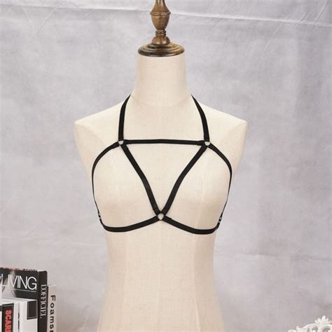 Buy Black Sexy Pastel Goth Lingerie Body Harness Bra