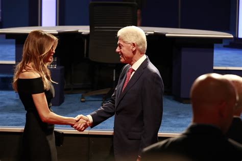at previous debates melania trump and bill clinton shook hands not