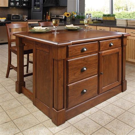 home styles brown midcentury kitchen islands  stools  lowescom