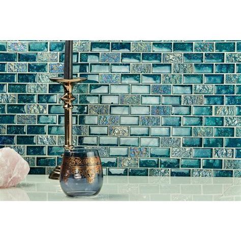Marina Iridescent Bricks Black Glass Mosaic Wall Tile Mto0654 Modern