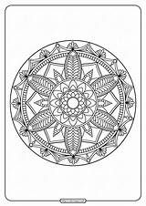 Mandala Floral Coloring Printable Adult Whatsapp Tweet Email sketch template