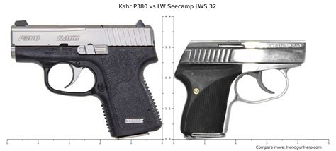 kahr p  lw seecamp lws  size comparison handgun hero