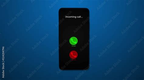 video stock incoming call ringing phone  animation  blue gradient background seamless loop