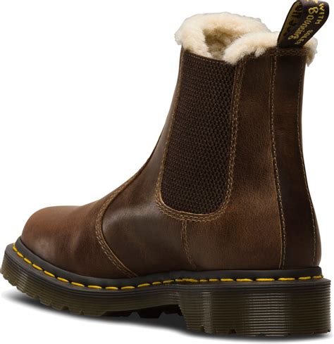 dr martens  leonore lined chelsea winter boots  brown lyst