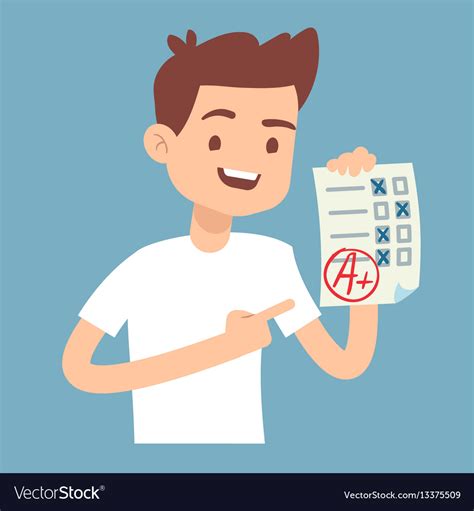 teen student holding paper  perfect school vector image