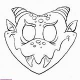 Mask Masks Coloring Halloween Scary Pages Monster Printable Clipart Popular Library Coloringhome sketch template